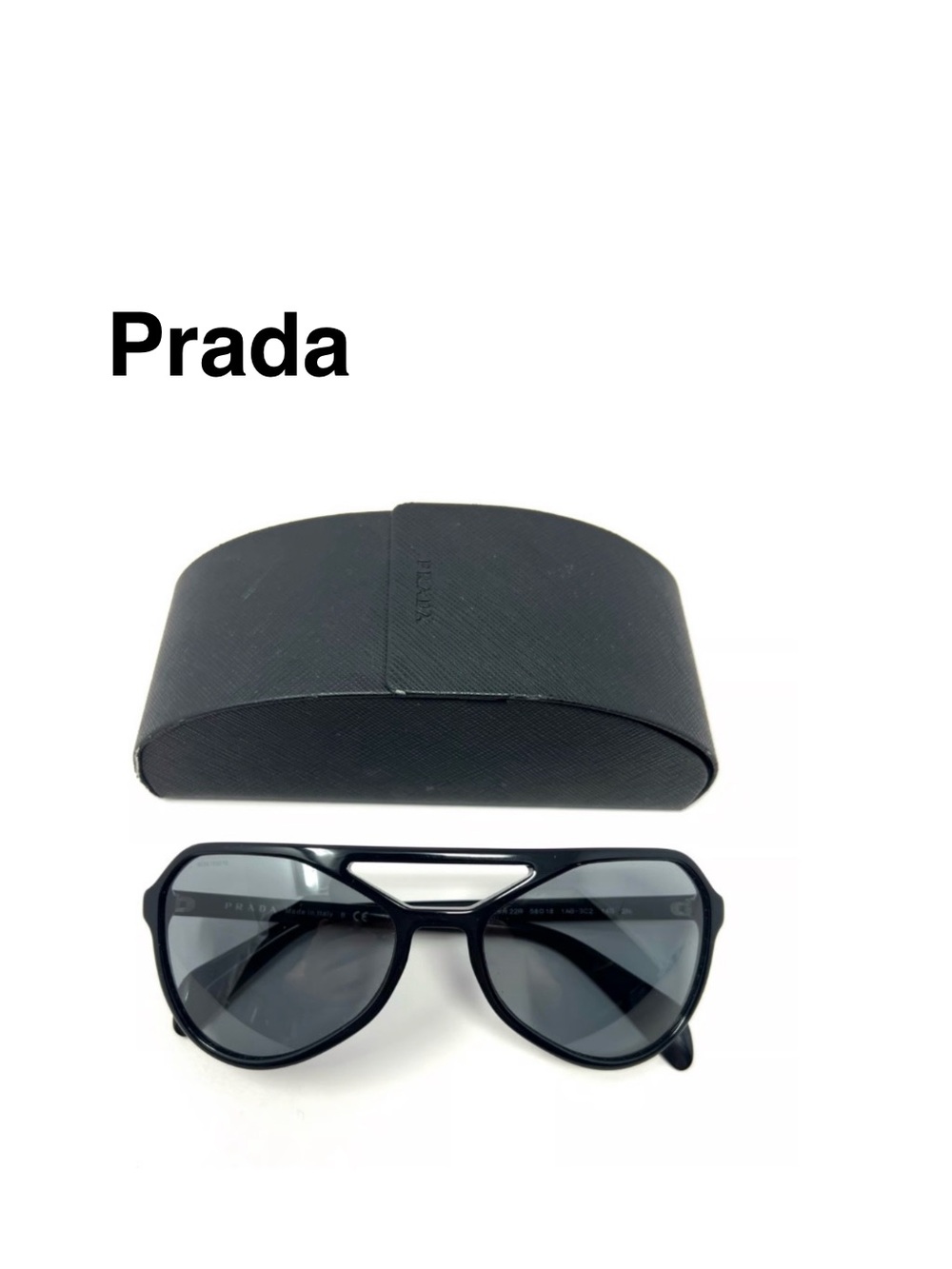 Prada PR22RS 1AB3C2 58 Aviator Black Sunglasses Unisex ⭐️⭐️⭐️⭐️